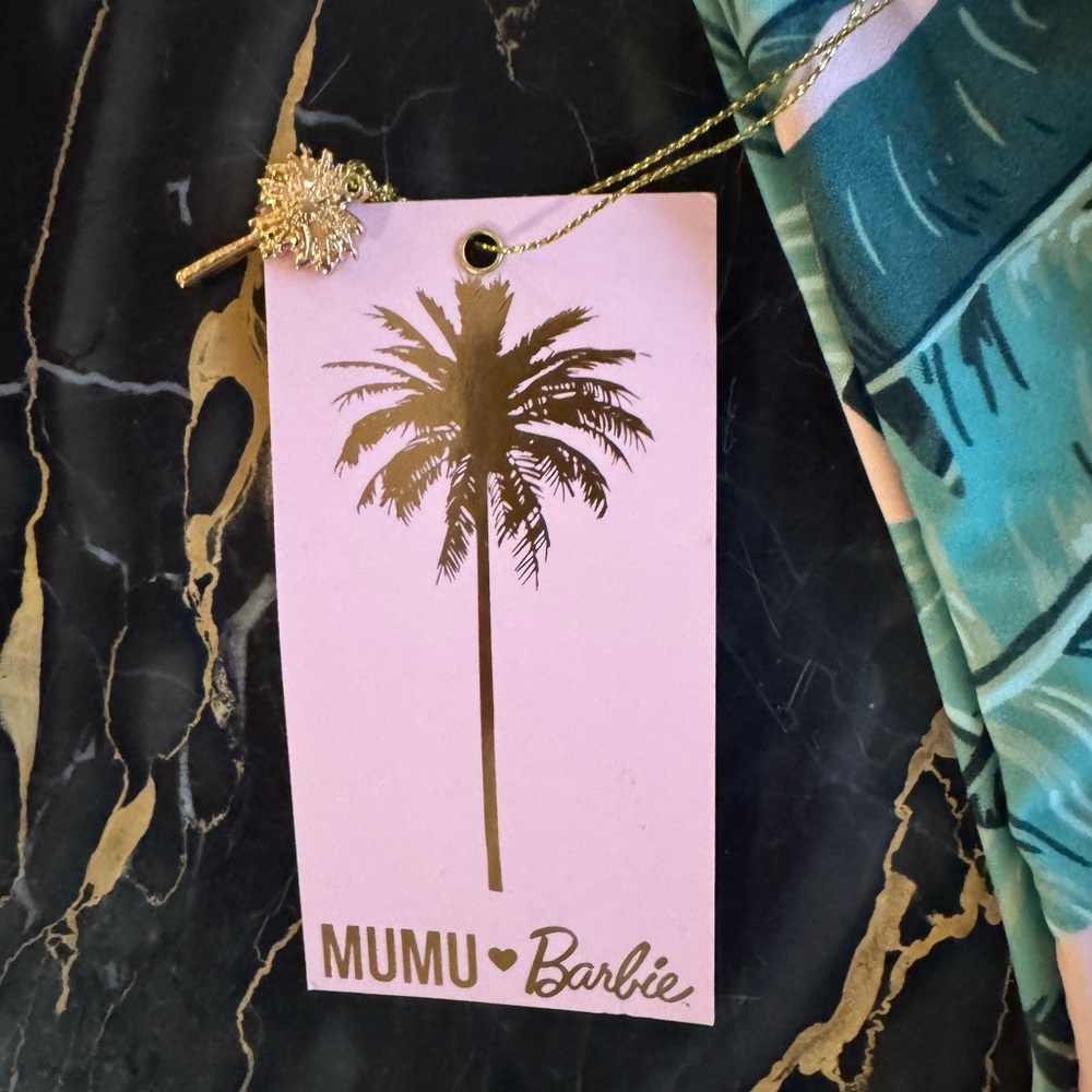 MUMU Barbie Tropical Leaf Print Bikini Bottom NWT 2018 Mattel Cheeky - Picture 5 of 9